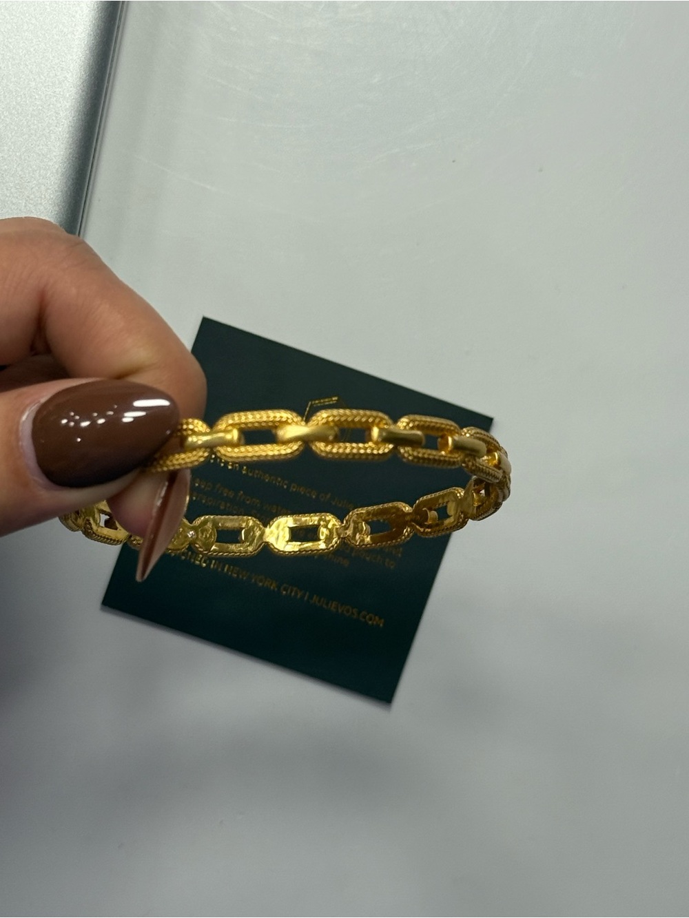 Julie Vos Gold Paperclip Bangle Bracelet - Women Jewelry Size Small